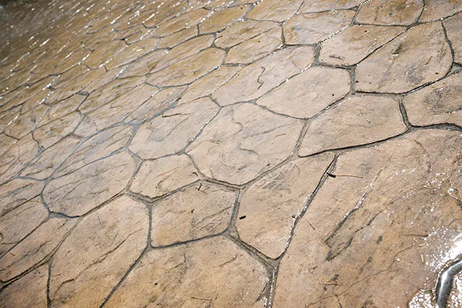 tan Stained and stamped concrete in Sevierville TN